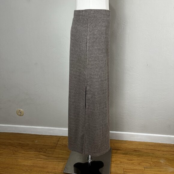 Halara Midi Skirt Ribbed High Waisted Split Hem A-Line Casual Size Medium M NWT - Picture 5 of 9